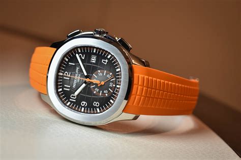 patek philippe 5968a-001 aquanaut chronograph steel & orange rubber|patek philippe 5968a 001.